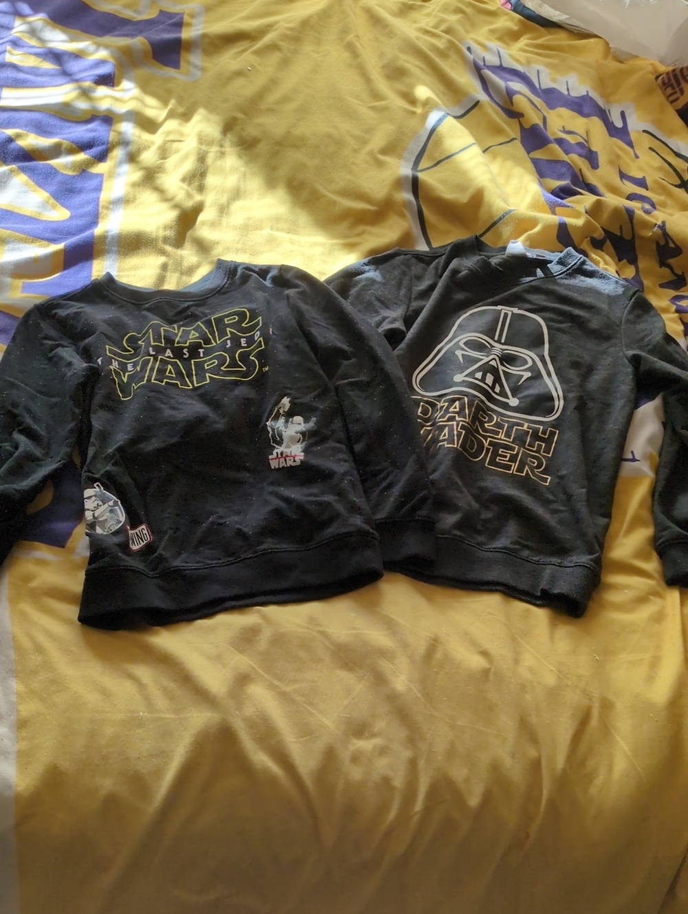Star Wars Black Kids' Sweatshirts with Yellow Logo & Vader Graphic